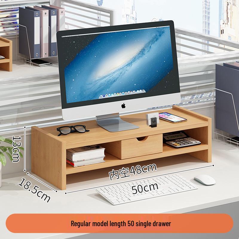 Double-Layer Desktop Monitor Riser & Keyboard Organizer