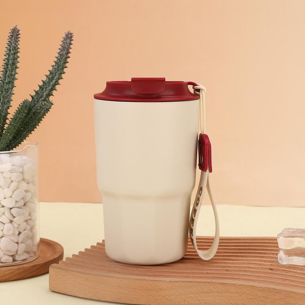 New 316 Stainless Steel Coffee Cup Double-layer Vacuum Carry Rope Thermos Cup Business Souvenir Gift Cup