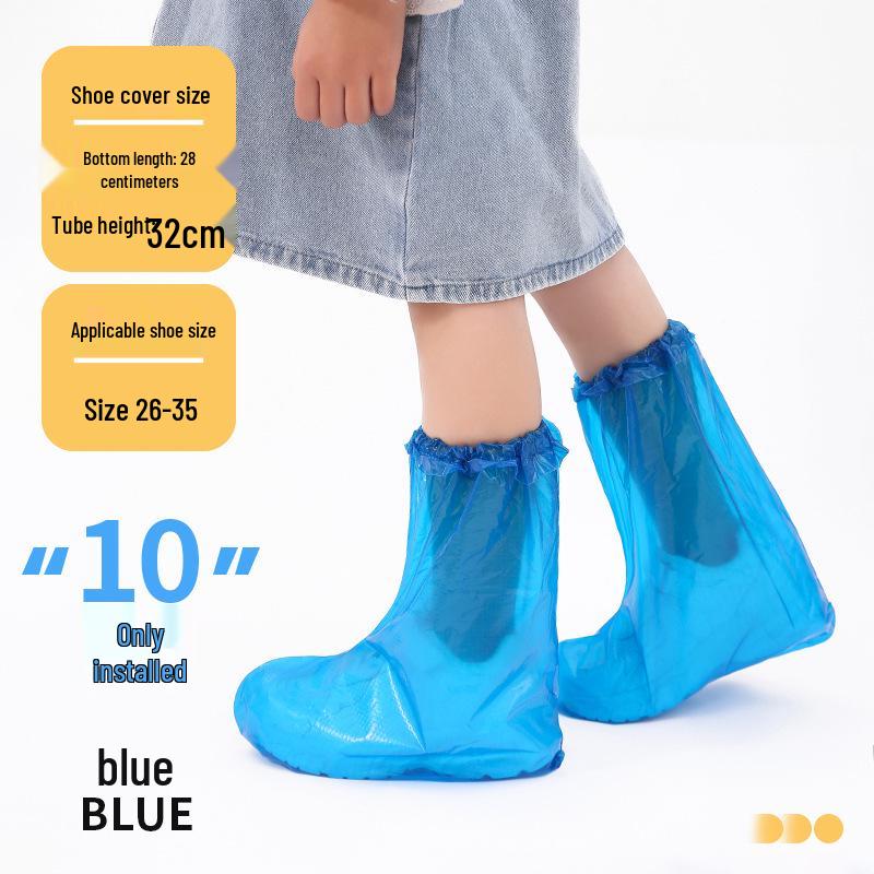 Waterproof Anti-Slip Mid-Calf Disposable Rain Shoe Covers for Men and Women