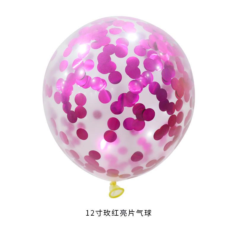 12 Inch Round Sequined Transparent Latex Balloon Birthday Wedding Opening Event Shopping Mall Decoration Party Decoration Supplies
