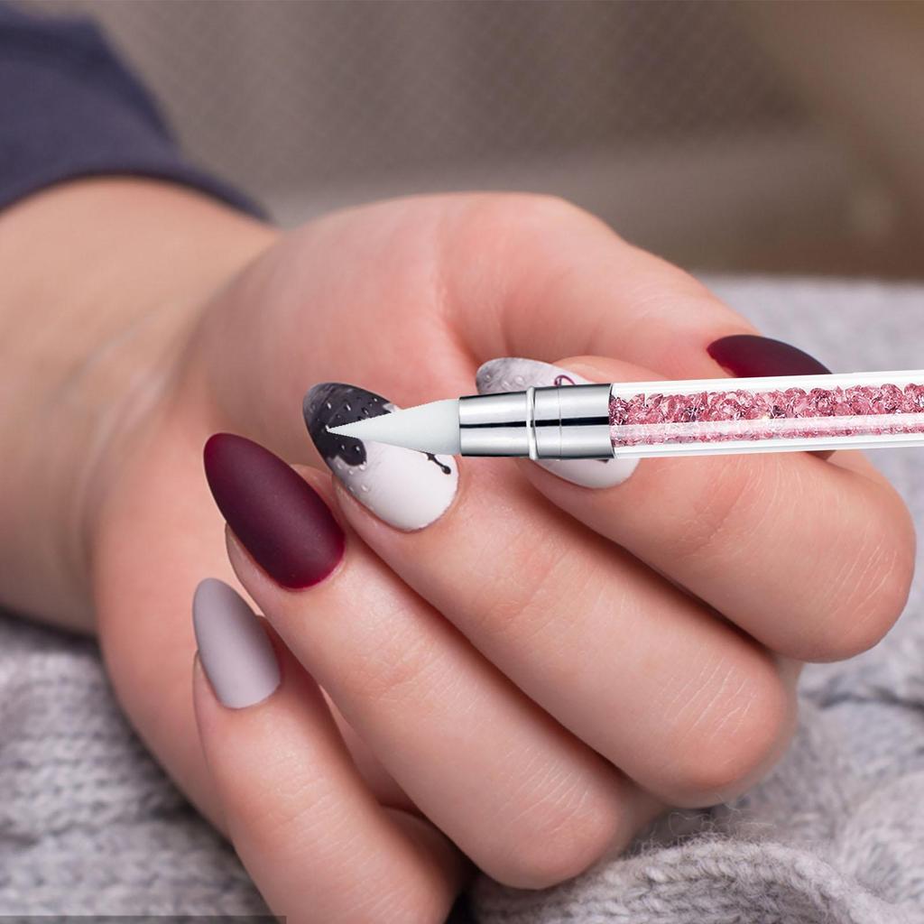 NailArt Tools For Gel Polish Professional Nail Tools DualEnded NailArt Sculpture Pen Dotting Tools Silicone Nail Polish