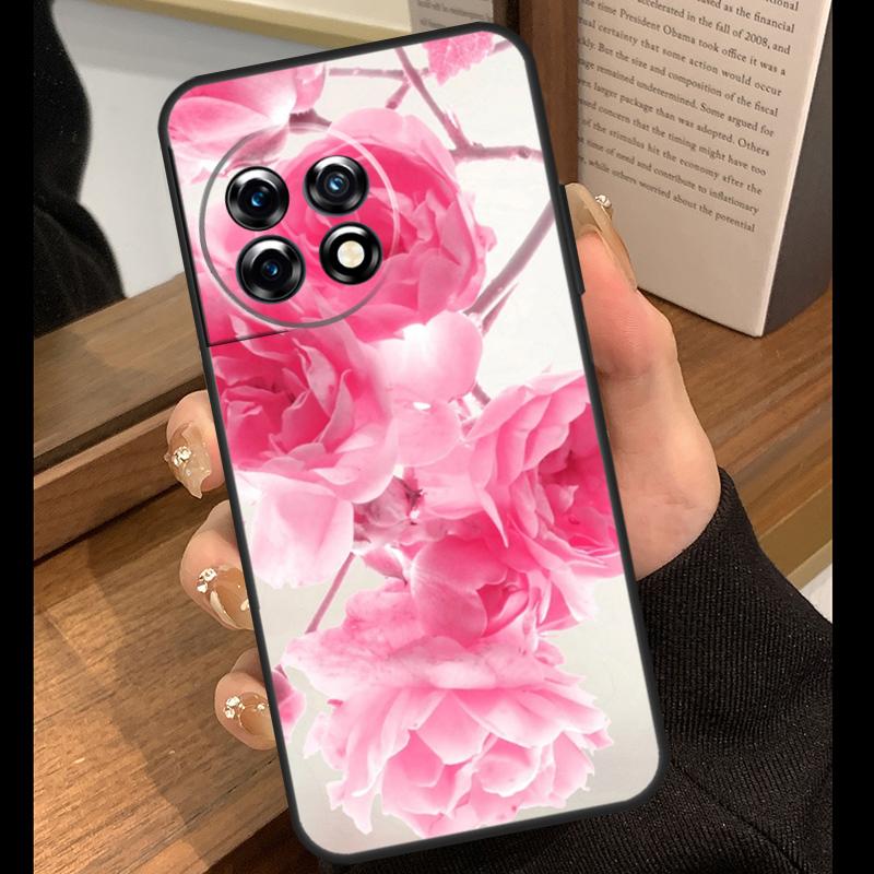 Pink Roses Bouquet Flowers Case For OnePlus 15 R 13T 13R 12R 10T 8T 13 12 11 9 10 Pro Nord 5 CE 4 2 3 Lite N20 N30 Cover