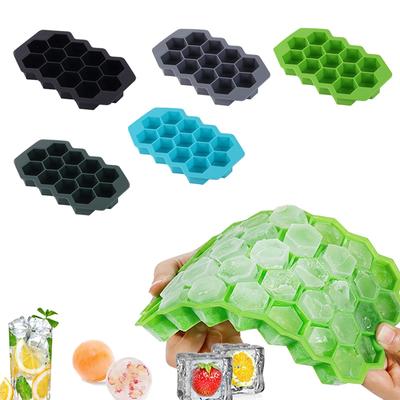 Honeycomb Silicone Ice Tray  With Lid 13 Cells Creative Ice Cubes