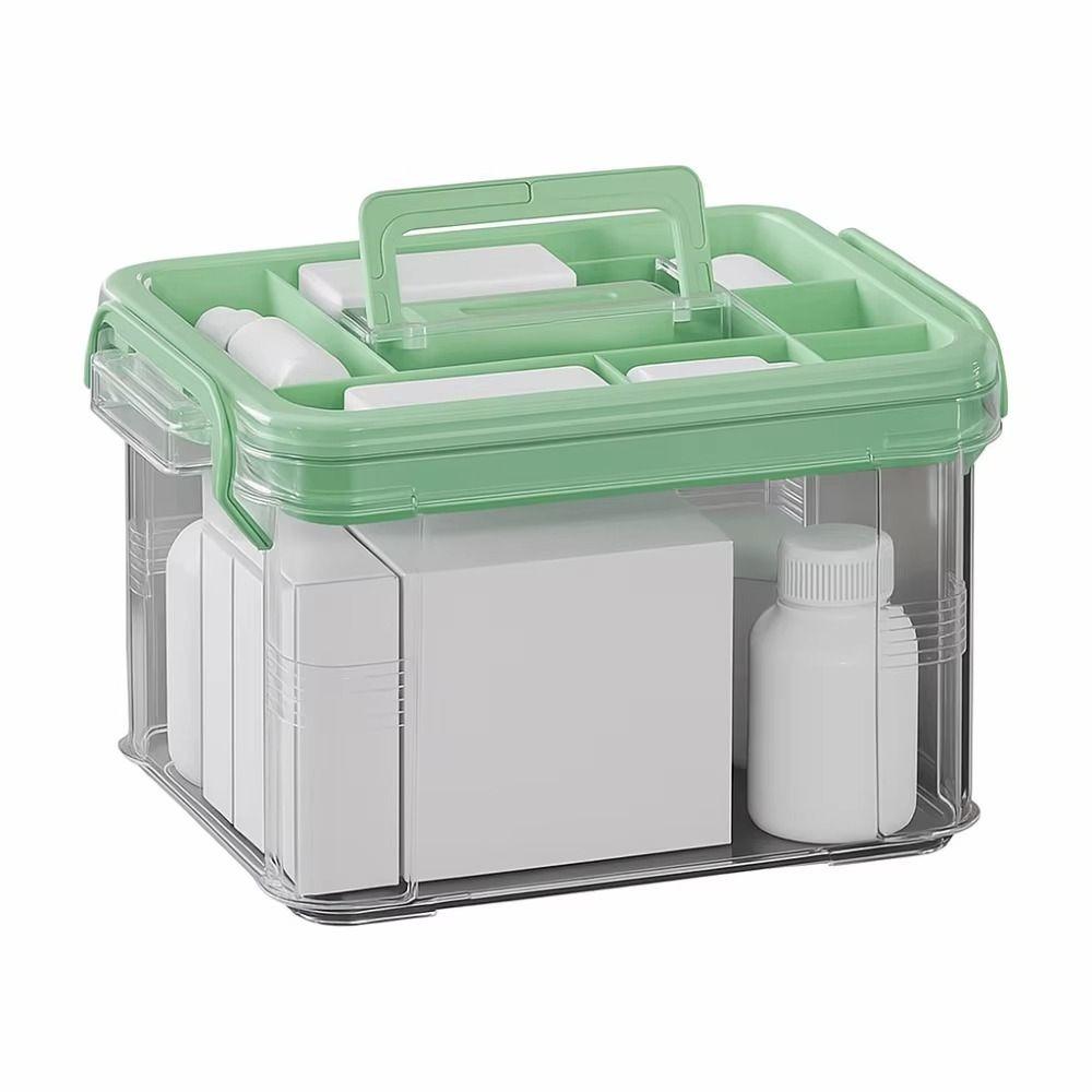 

с ручкой Коробка для хранения лекарств Двухслойная Многофункциональная Коробка для хранения Аптечка первой помощи Бытовая