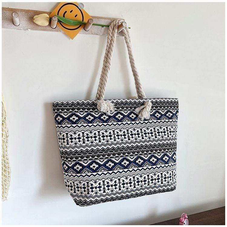 

Женская сумка-тоут через плечо с этническим принтом большой вместимости 2025