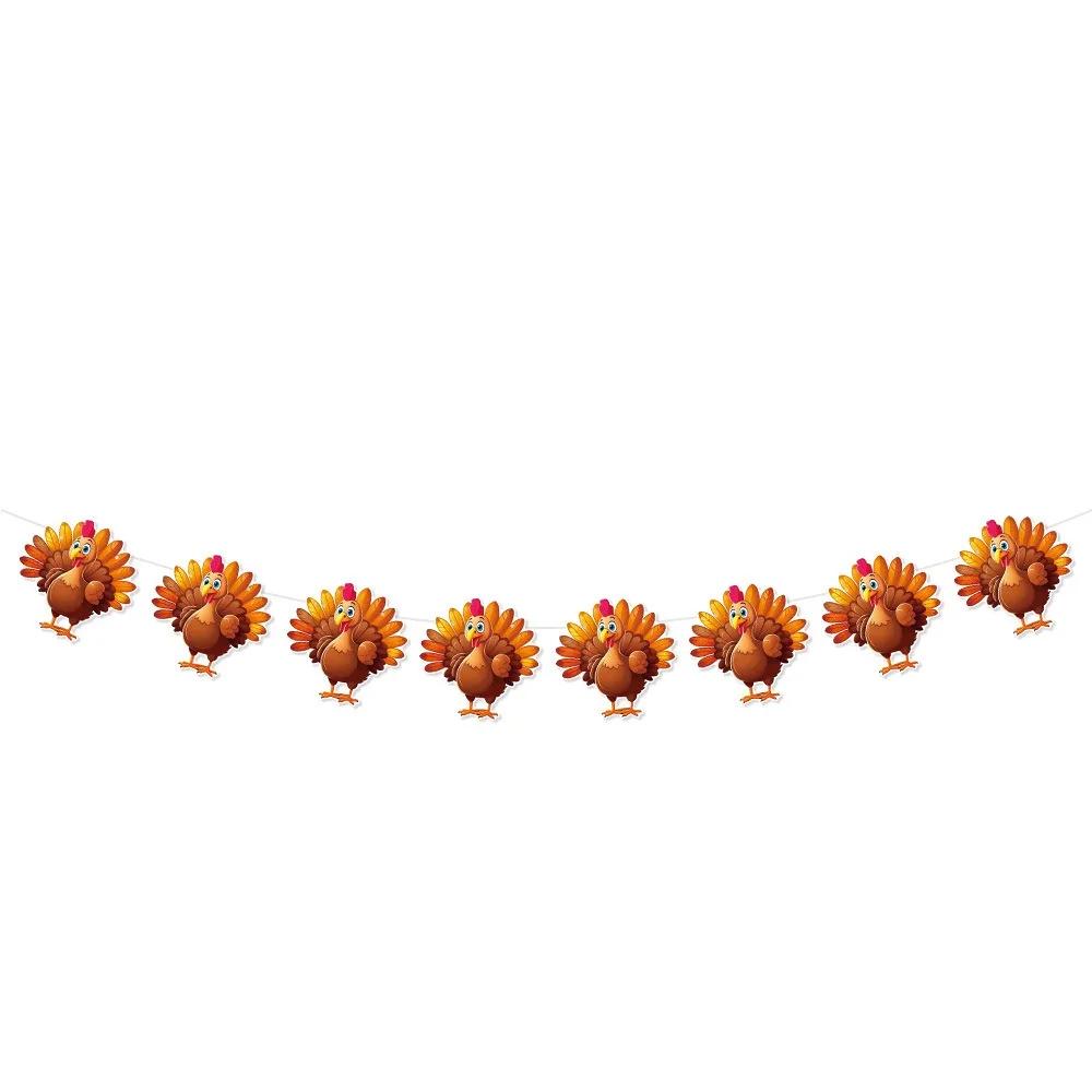

Украшения на День благодарения Гирлянды Подсолнух Тыква Подвеска Осенний фестиваль урожая Баннер с индейкой Баннер с тыквой Кленовый лист