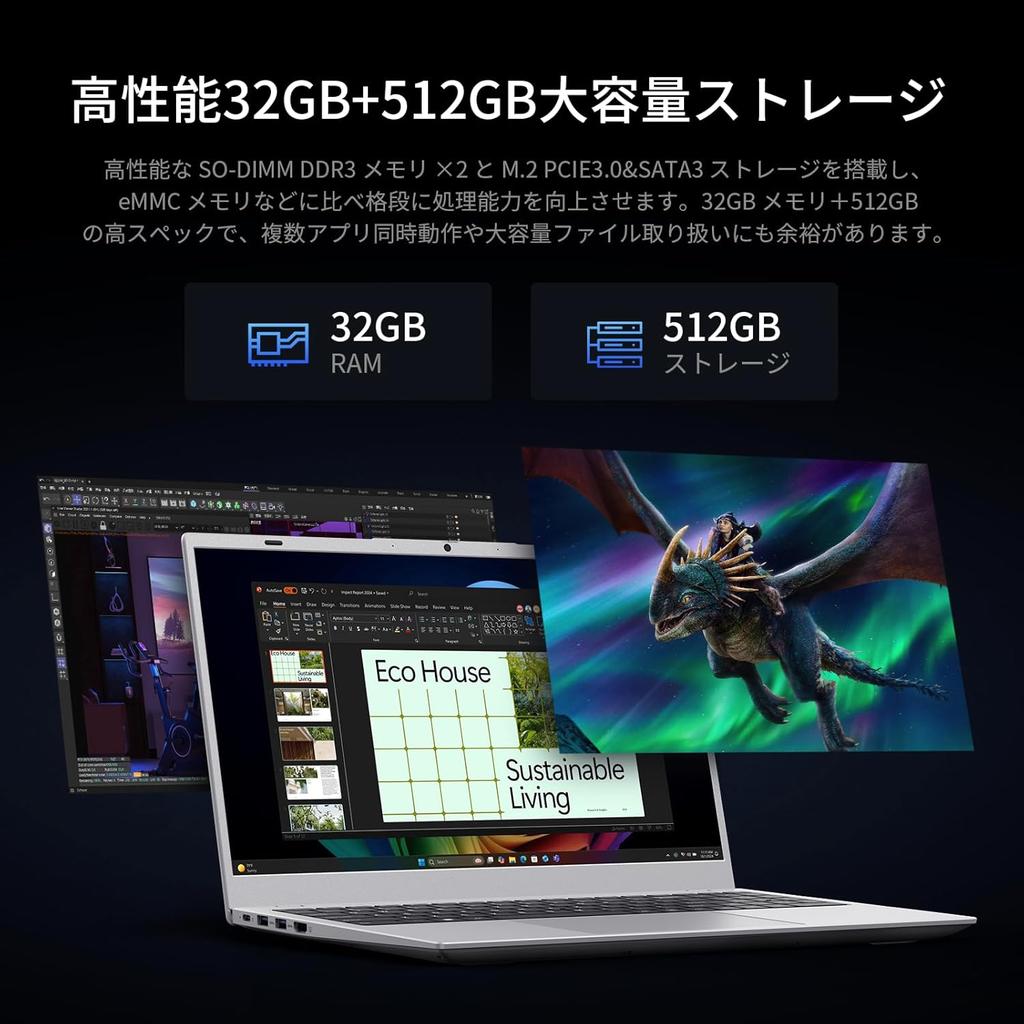 UOWAMOU Office 2024 1920x1080 IPS LCD Slim Heat Quiet USB Gen1 x2 USB x1 HDMI TF Card WIFI 5 BT Numeric Japanese Keyboard Cover Pre-installed Laptop,