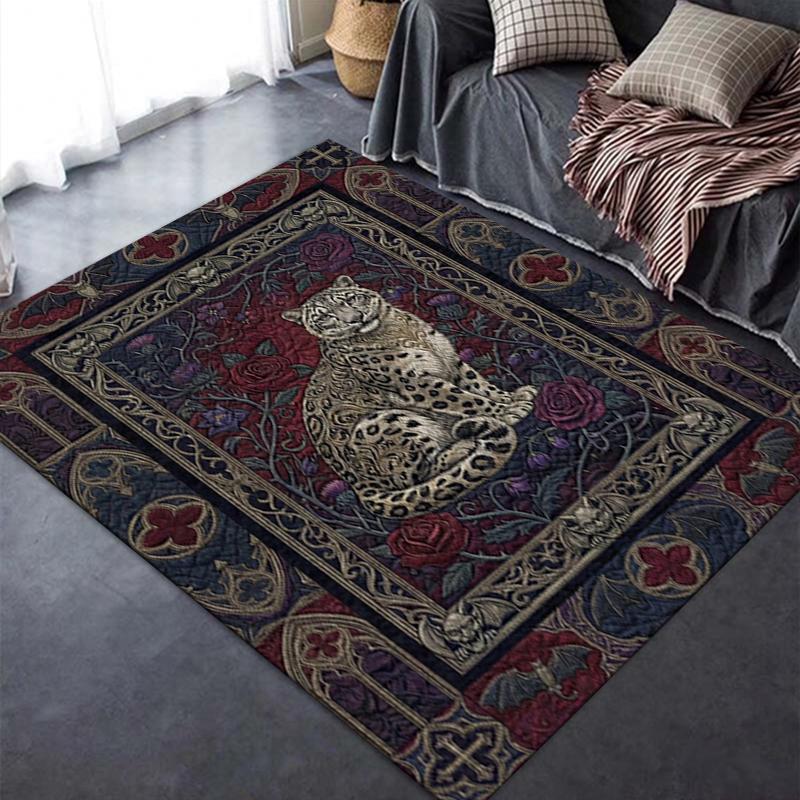 2025 New Snow Leopard Animal Carpet Rug for Living Room Bedroom Home Sofa Decoration,Kids play Non-slip Floor Mat104