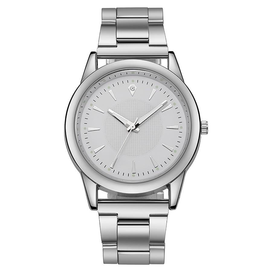 Unisex Steel Band Quartz Wristwatch for Business Couples