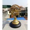 Armillary Sphere Brass Astrolabe On Wood Base ~Maritime Nautical Collectible ~ Table Décor Celestial Globe Retro Gift
