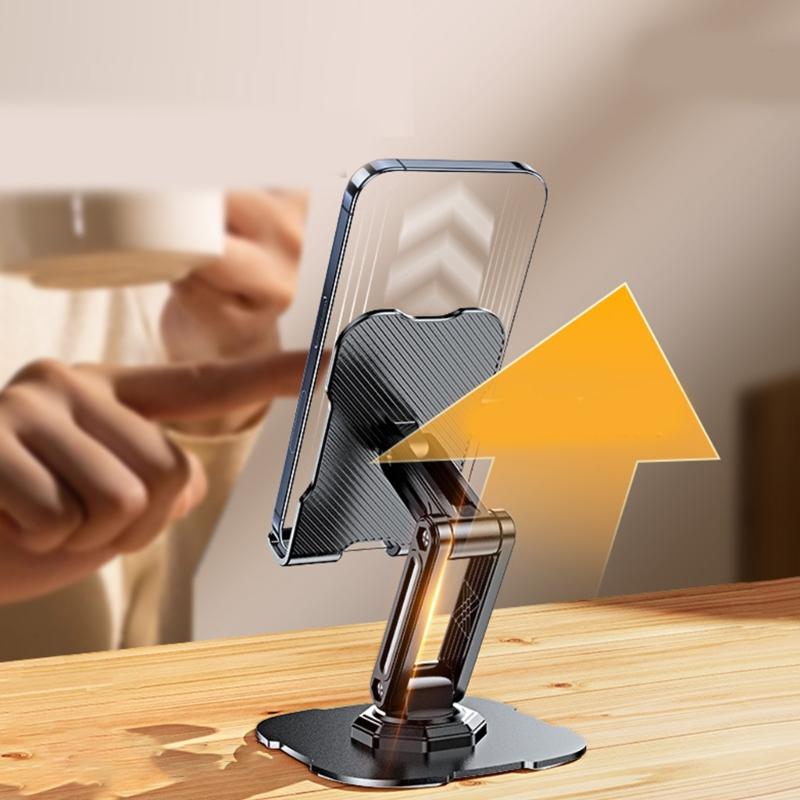 Cellphone Dock Foldable Tabletop Phone Support Cradle Holder Angle Height Adjustable Phone Tablet Stand Rotating Bracket
