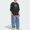 Adidas Originals Ss25 Rundhals Locker Geschnitten Langarm T-Shirt Unisex Oberteile Schwarz JM8037