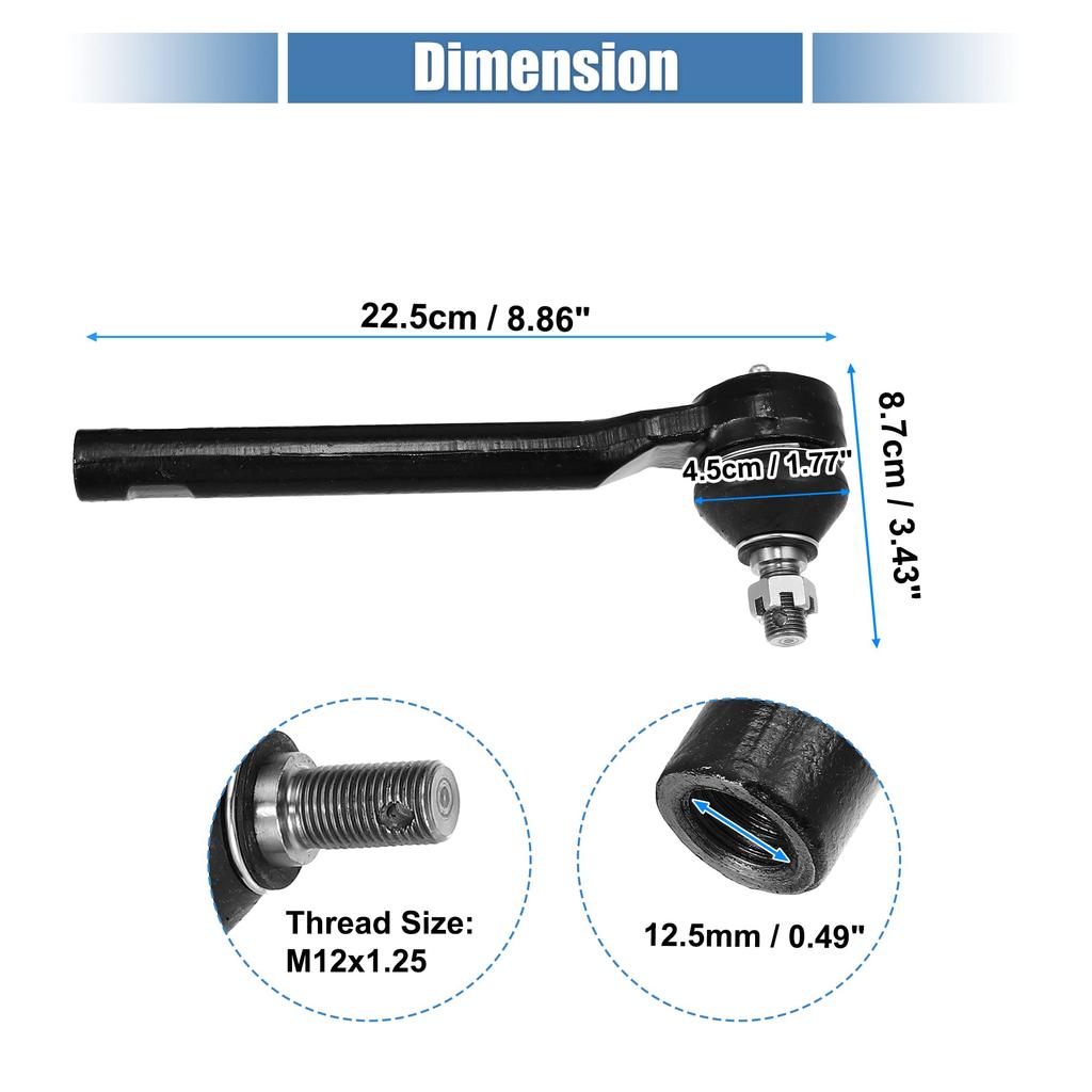 Uxcell Front Tie Rod End Links, Suspension Steering Tie Rod Ends, ES800224, for Honda Odyssey 2005-2010, 2 Pieces