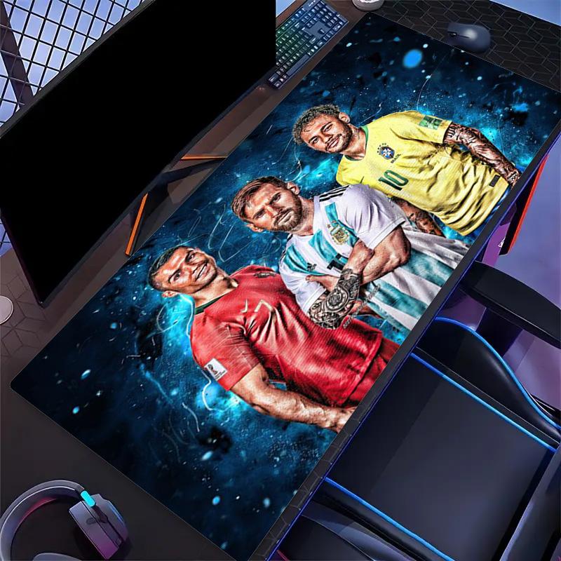 Football Superstars Group Portrait Large Gaming Mouse Pad Non Slip Extended Desk Mat For Keyboard Laptop Gamer Table Decor