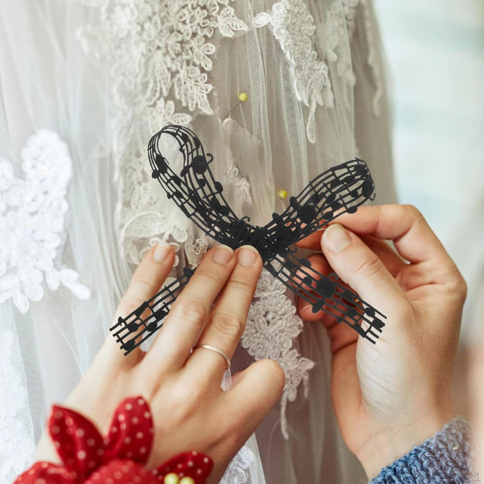 

Лента с нотами 1,18 x 10 ярдов Декоративная с вырезами для упаковки подарков Праздничный DIY Black