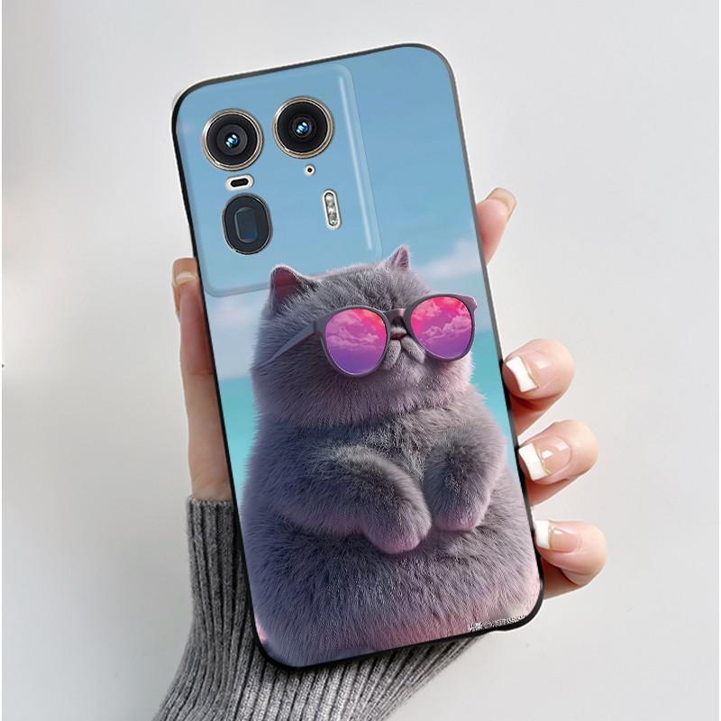Soft Casing For Motorola Moto Edge 50 Ultra 5G Phone Case Black Matte Silicone Aesthetic Luxury Cute Cool Boys Girls Back Cover
