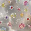 Ocean Theme 5D Nail Sticker Summer Beach Seashells Starfish Conch Scallop Shell Coral Self Adhesive Decoration Manicure Decal