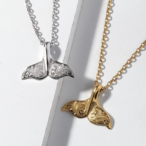 [Cisst liber] Hawaiianische Schmuckkette für Männer und Frauen, Walflosse, Azuki-Kettenanhänger, Markenname, Rostbeständig, Immer-An, Chirurgenstahl