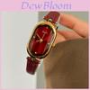 French Vintage Elliptical Quartz Watch For Women With Waterproof 30m And Leather Strap