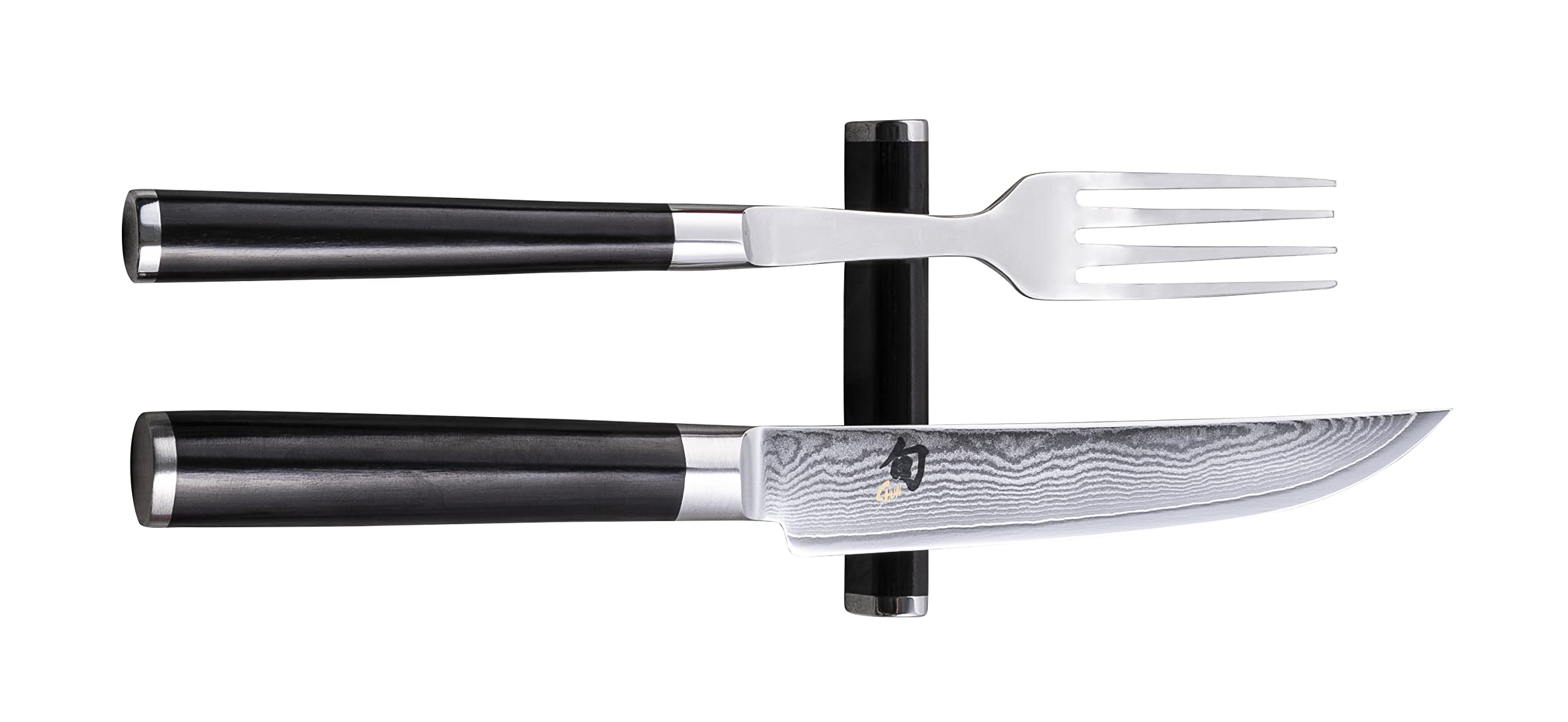 

Kai Shun Classic Steak Knife and Fork Made in Table Professional KAI Shun DM0907 Set, Japan, High-Quality Knife, Grade, Gift, чёрный