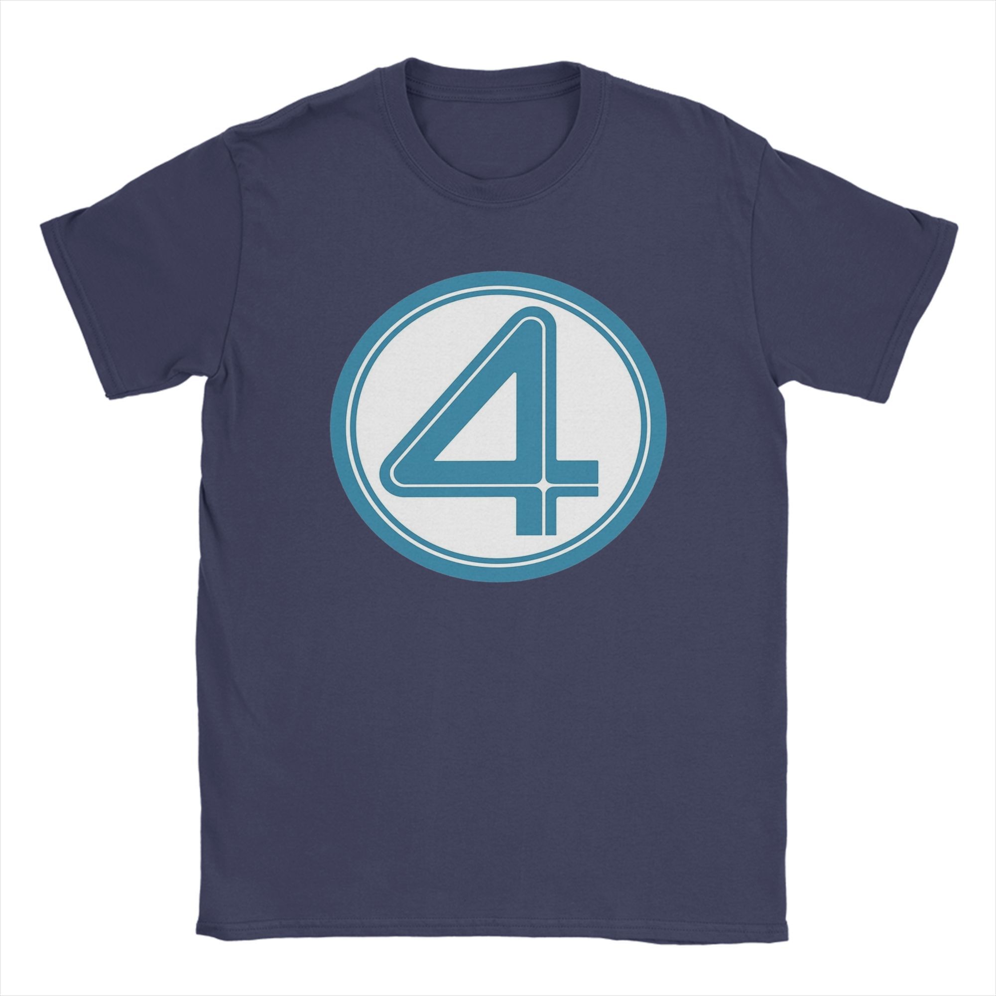 

Fantastic Four 4 Logo T Shirt for Men Pure Cotton Fashion for Male T-Shirt O Neck Tee Shirt Short Sleeve Clothing Adult 3XL