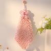 Chenille Hanging Hand Towel Quick Drying Soft Absorbent Fuzzy Ball Hand Towel with Hanging Rope for Home Bathroom Kitchen