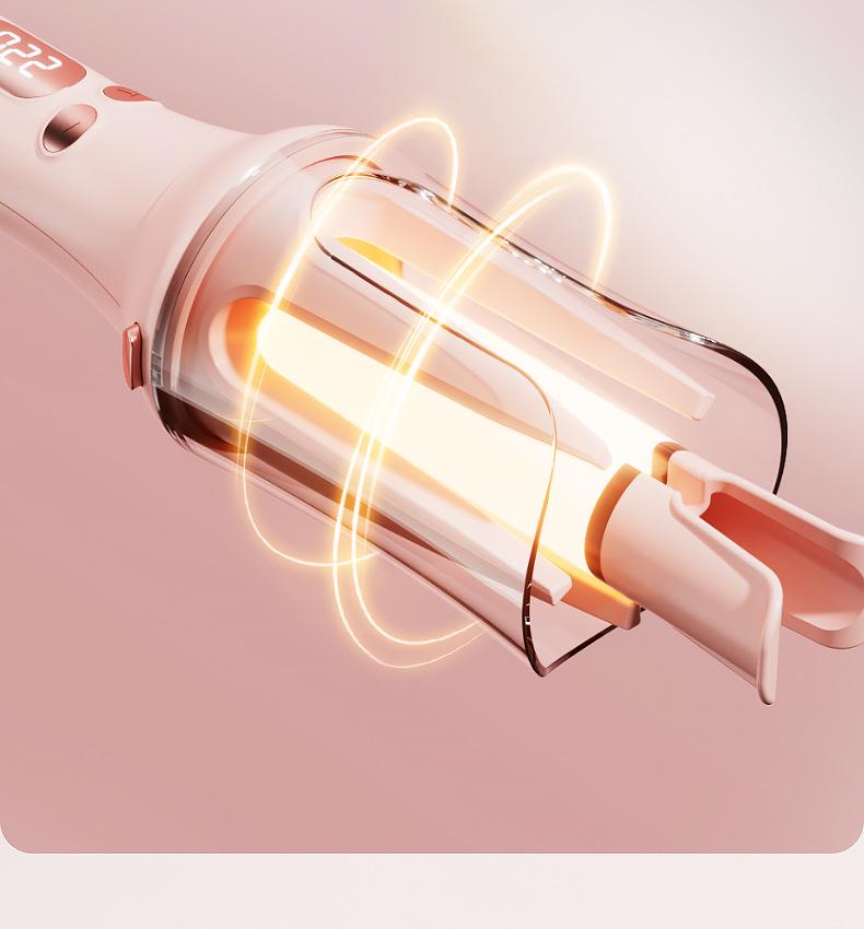 3-in-1 Automatic Hair Curler with Interchangeable Heads for Big Waves, Straight Hair, Corn Waves, & Egg Rolls