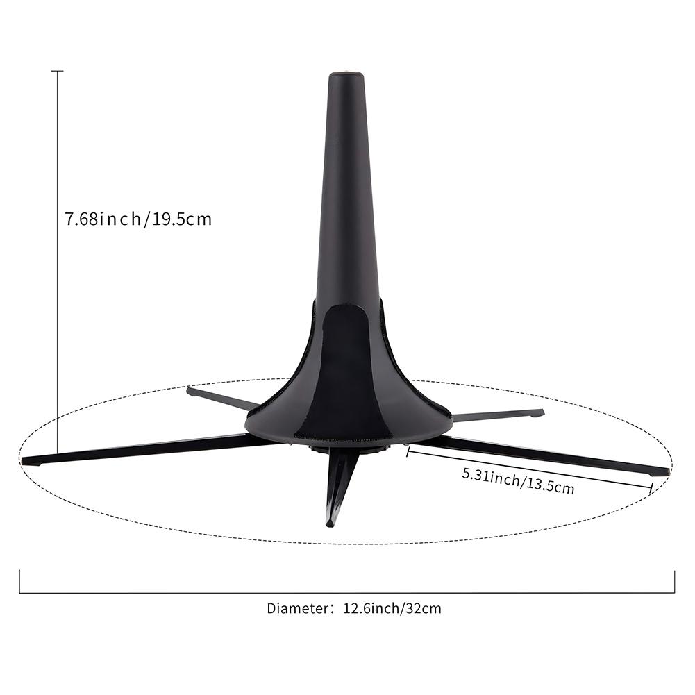 5 Beine Faltbarer Trompetenständer Wasserdicht Metall Klarinettenständer Stabile Beine Trompete Schwarze Halterung für Blechblasinstrumente