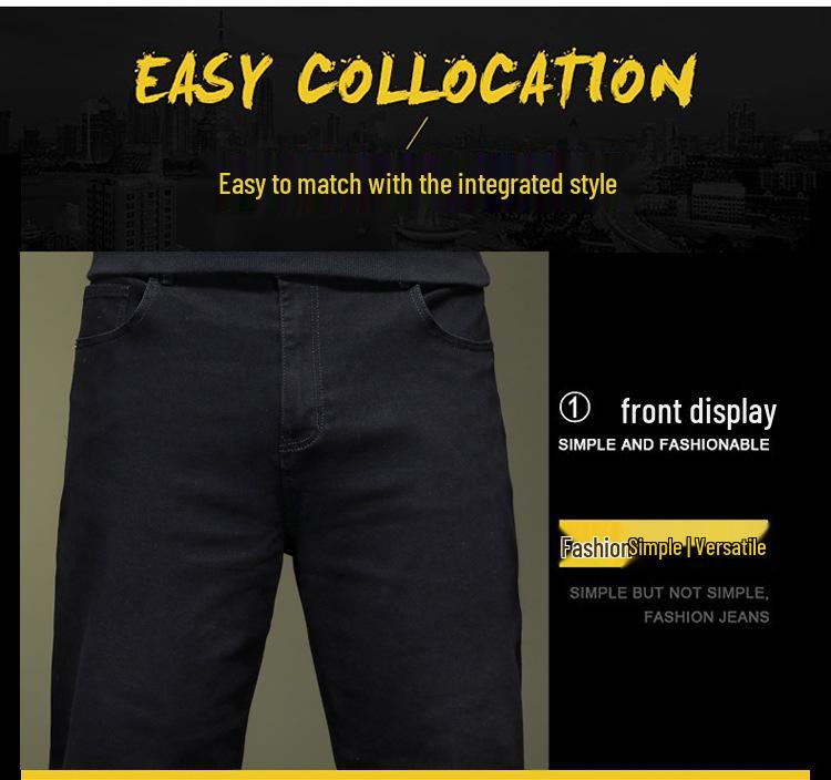 Herren High-Stretch Slim Straight Jeans - Große Größen, Frühling/Herbst Stil