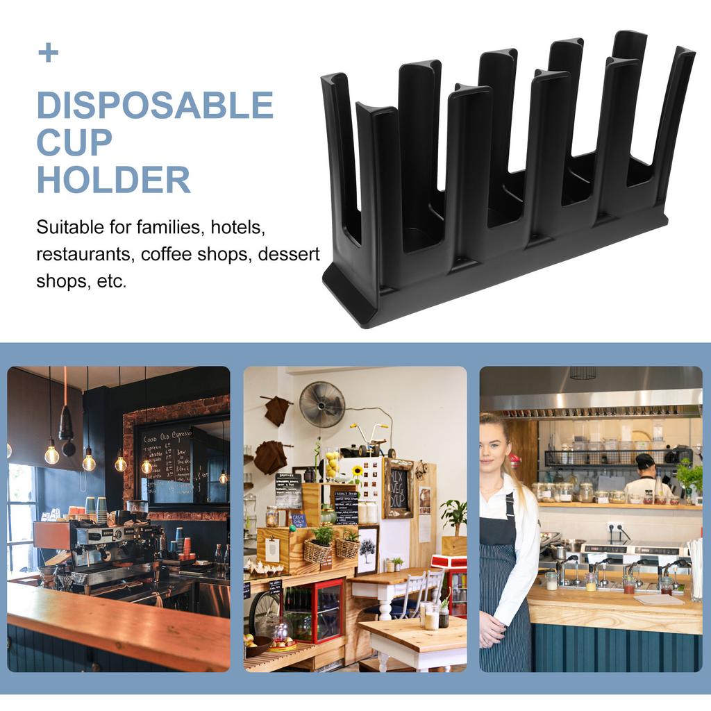 Premium Plastic Paper Cup Rack Organizer for Home Office Cafe Bar Desktop Disposable Cup Dispenser Storage Holder