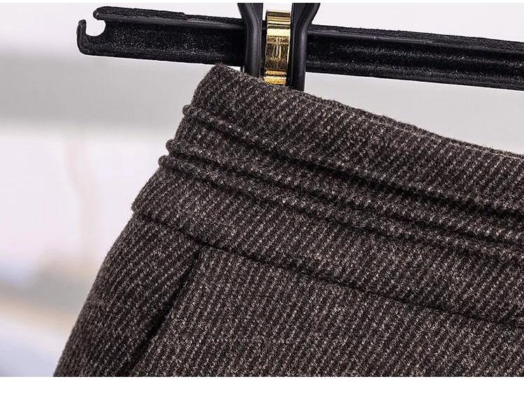 Women's High-Waist Pleated A-Line Midi Skirt - Thickened Autmn/Winter Style