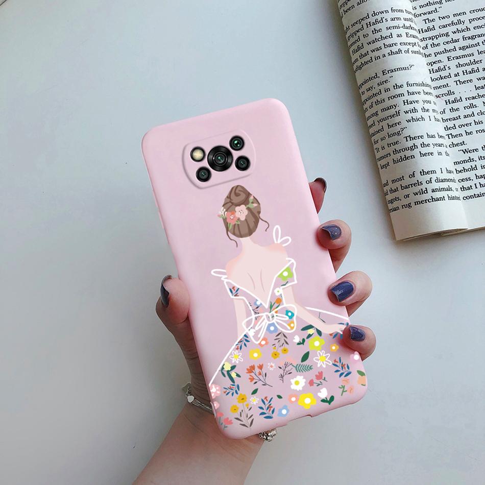 Cute Cartoon Cat Case For Poco X3 Pro Pocox3 X 3 NFC Back Cover Soft Silicone Matte Protective Funda For Xiaomi Poco X3 Pro Bag