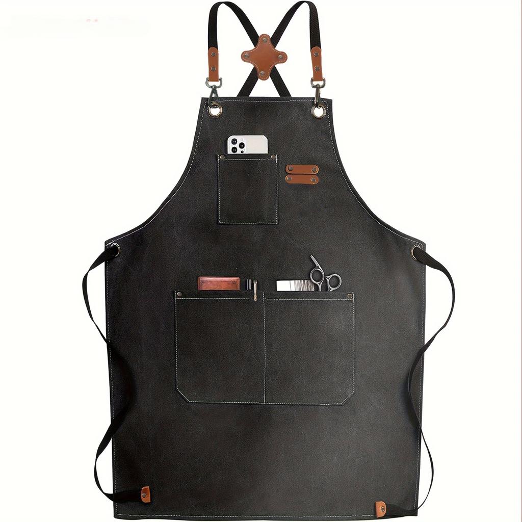 Canvas Apron Waterproof and Oil-proof Household Coffee Shop Kitchen Dining Room Work Apron Men's Apron