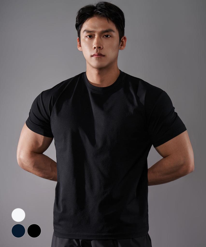 UNTAPPED STUDIO [2Pack] Cool Air Muscle Fit Short Sleeve Plain T-Shirt 3 Colors