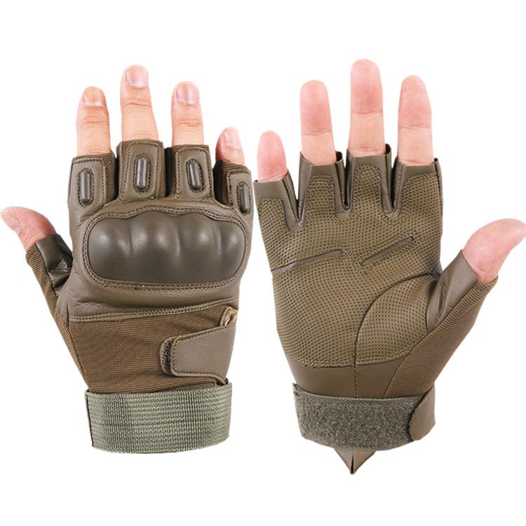 Half Finger Tactical Gloves for Men Outdoor Riding Motorcycle Hard Shell Field Fighting Military Fan Performance Training Fitness Gloves