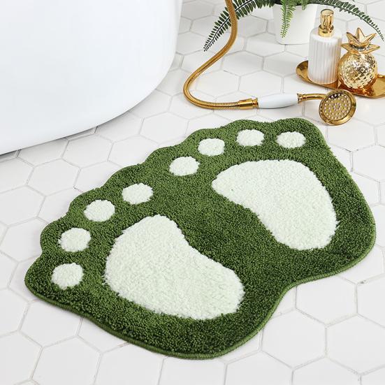 Yousheng Bathroom Floor Mat Quick Drying Anti-Slip Machine Washable Bath Rug Funny Foot Design Bedroom Entryway Door Mat