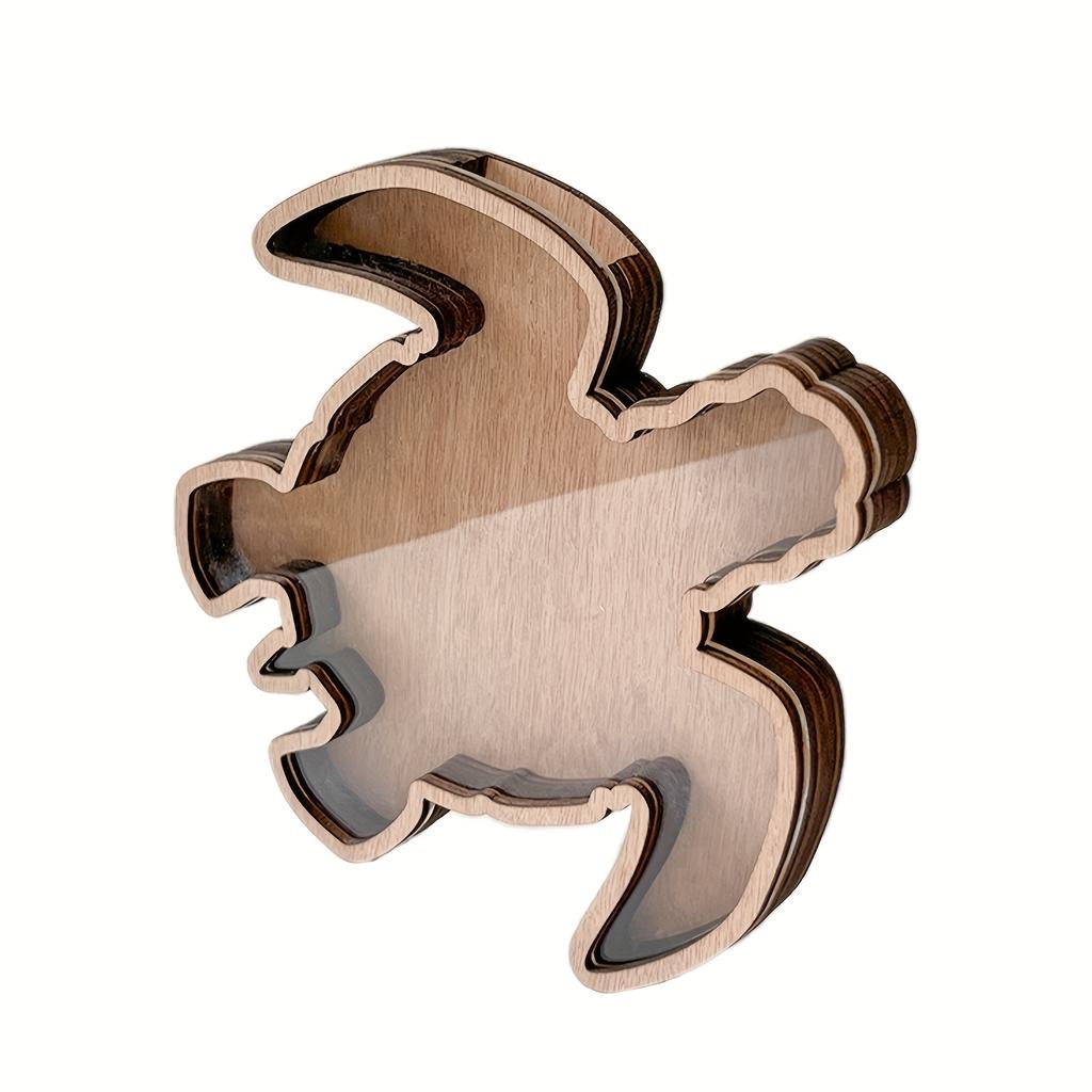 1 pc Wooden Retro style Storage Box in The Shape of A Turtle. Wooden Craft Personalized Creative Wooden Desktop Display Stand