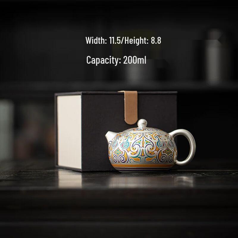 Qianyu HeFuSen Spring & Autumn Zisha Gilded Silver Teaware