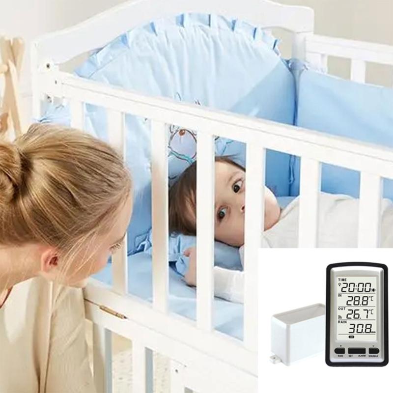 Garden Wireless Digital Display Weather Station Indoor Outdoor Sensor Temperature Rain Gauge Accurately Measure Rainfall