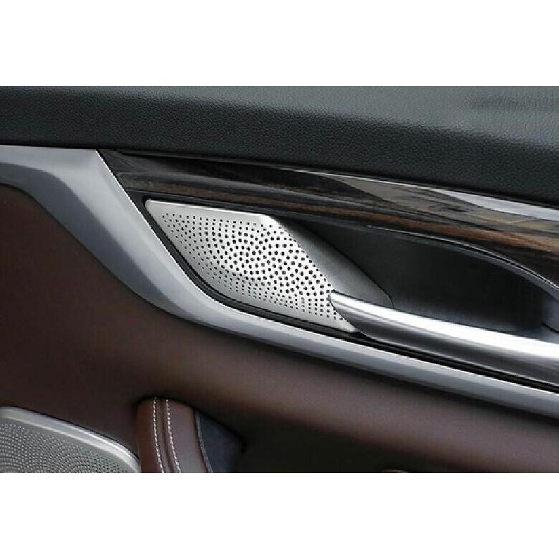 Silver Steel Rear Door Handle Speaker Cover Trim For BMW 5 Series G30 2018-