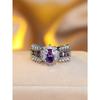 Purple Oval Ring Simple and Niche Style Ring Versatile Womens Ring