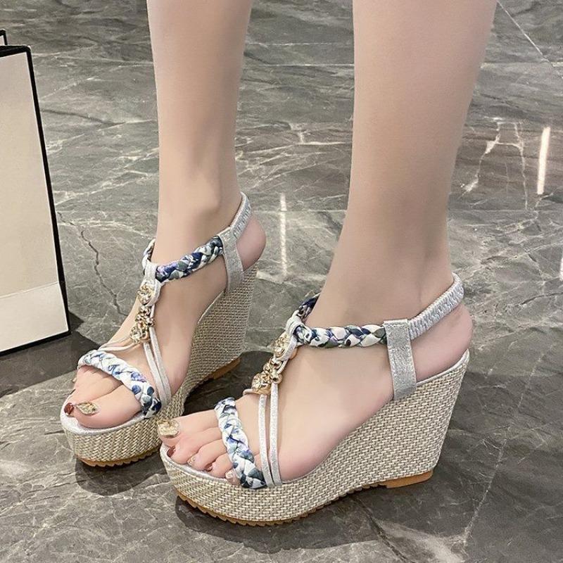 

Wedge With Platform Waterproof Round Toe Tip Ladies Shoes Designer 2025 Trending Wholesale Vip Super-high Heel Women s Sandals 42