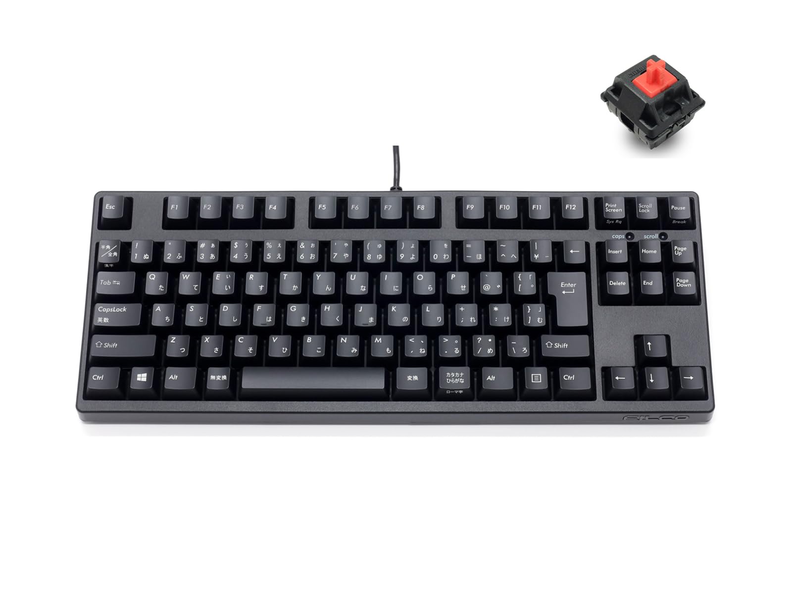 

FILCO Majestouch+ (Plus) Japanese Layout Kana Engraved Tenkeyless 91 Keys CHERRY MX Silent Red Axis N-Key Rollover Compatible USB&PS2 Black