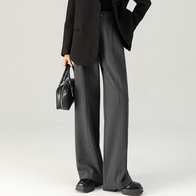 Fanzhen Women's 2024 A/W Thickened Woolen Wide-Leg Casual Trousers