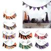 Colorful Halloween Triangular Flags Thanksgiving Cotton Fabric Pennant Bunting Banners for Schools Homes and Offices