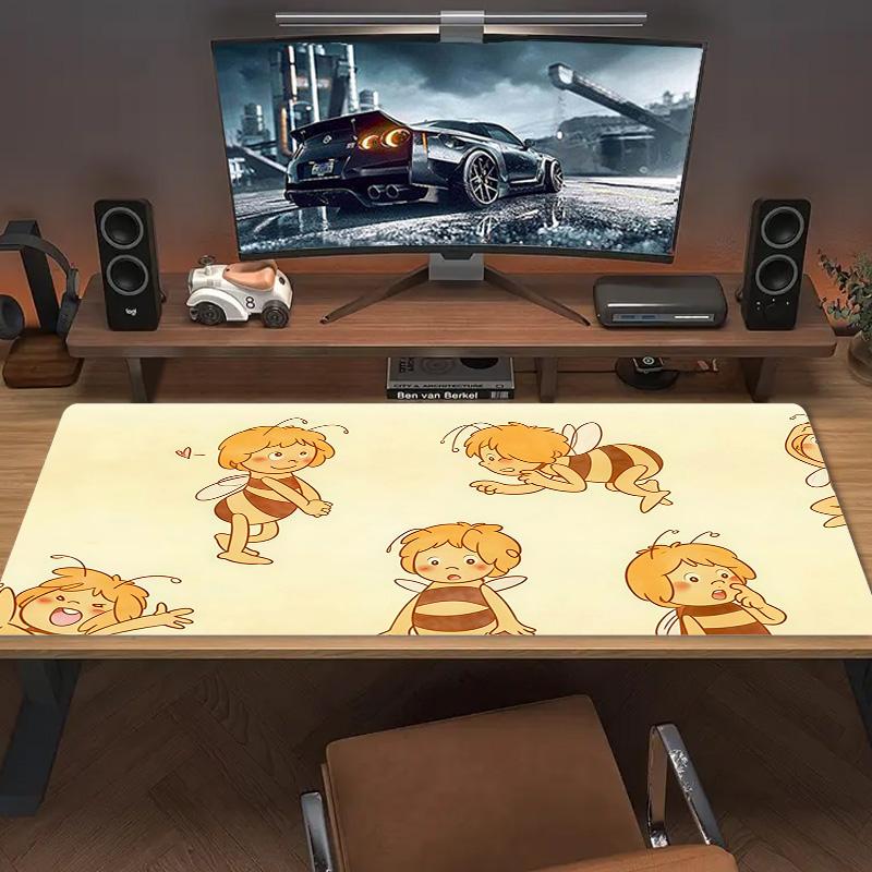 Maya the Bee Print Cushion Non-slip Laptop Tablet Big Mousepad XXL Mat Mini PC Playmat With Lock edge