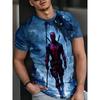 Men's Fashion Short-Sleeve T-Shirt 3D Print Iron Man Deadpool Captain America Spider-Man Superhero Fans T Shirt