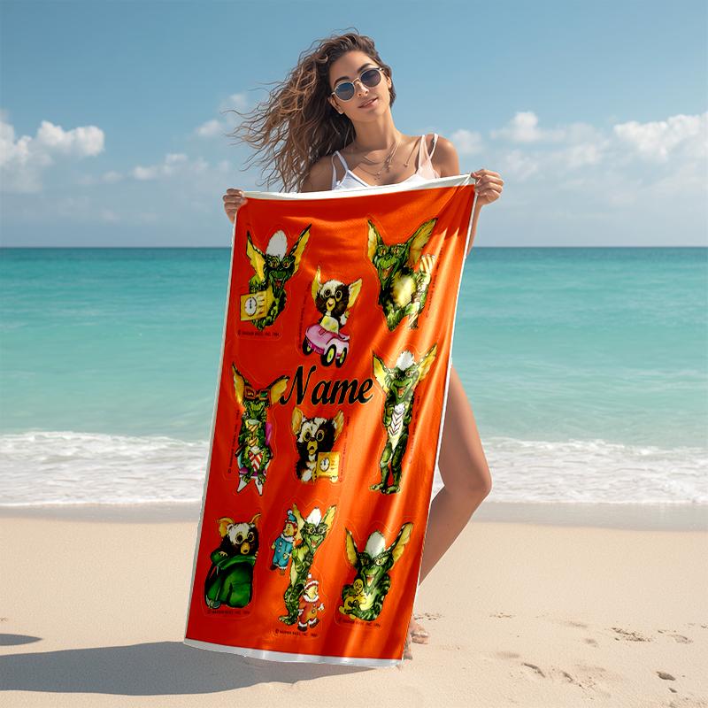 Personalized Customized Proof Beach Towel with Gremlins Pattern - Soft, Absorbent,quick-drying,perfect Swimming,camping&bathing