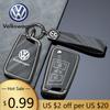 För VOLKSWAGEN VW Zinklegering Bil Smart Fjärrkontroll Grått Nyckelfodral Skyddsskal Hållare För VW Volkswagen Golf 7 MK7 Tiguan MK2 T-roc T-c