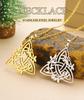 Dawapara Dreifaltigkeitsknoten Triquetra Halskette Kranz Keltischer Knoten Glücksbringer Edelstahl Schmuck Neujahrsgeschenk